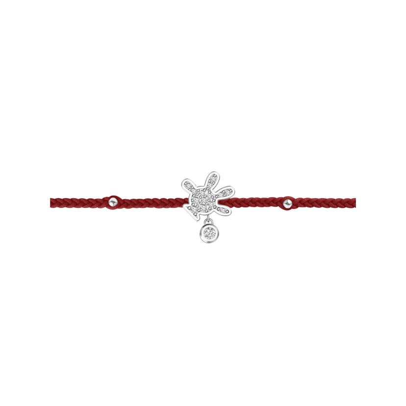 RAVIPA Silver Diamond Mickey Mouse Hand Bracelet