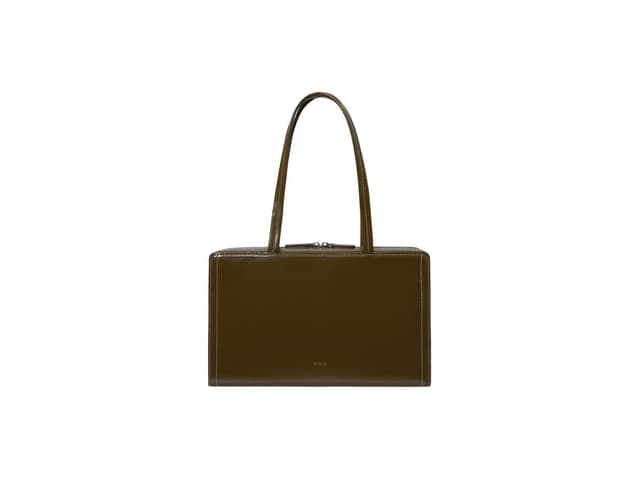 Stand Oil Stand Oil Post Bag Medium In Vegan Leather Stitch Mocha - view 1