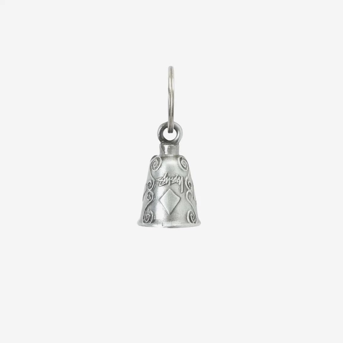 Stussy Guardian Bell Keychain Silver