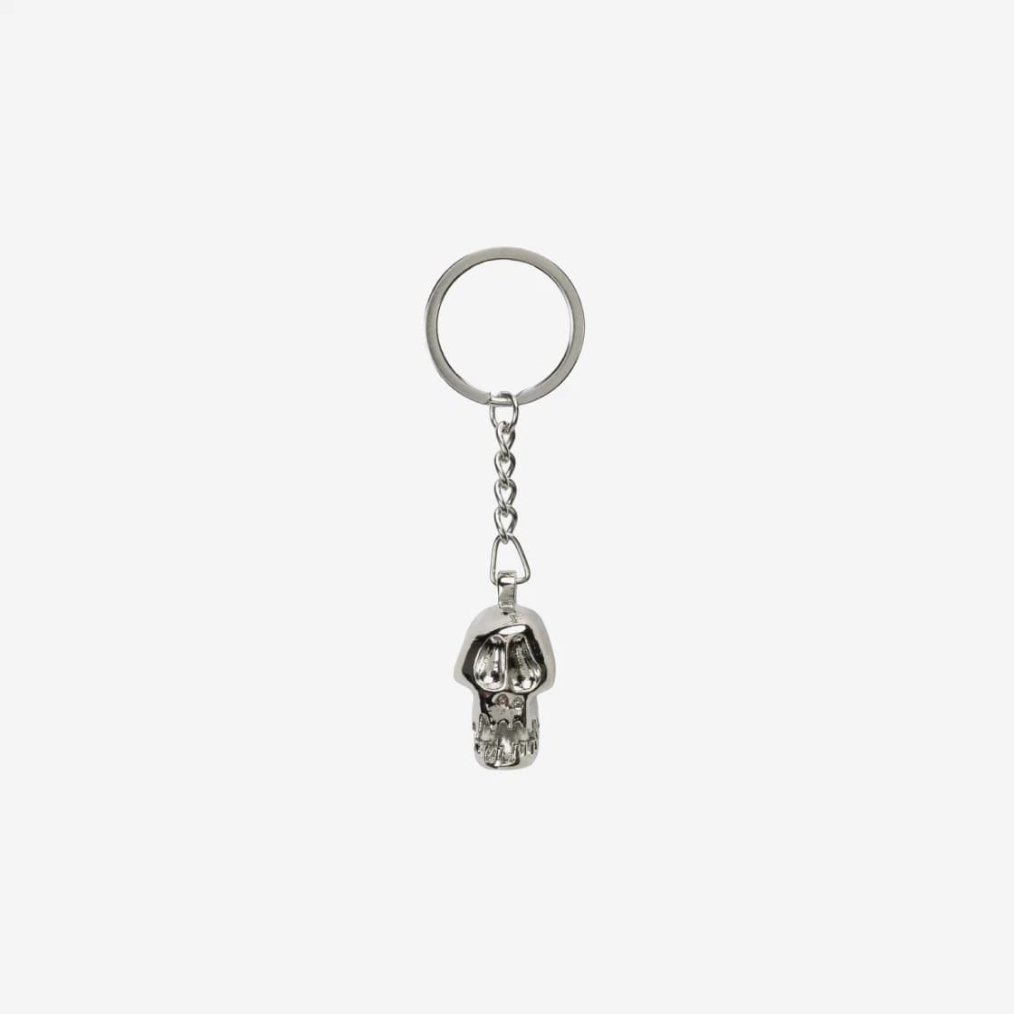 Stussy Metal Skull Keychain Silver