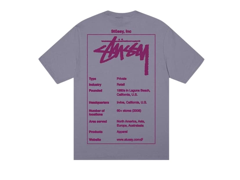 Stussy Stussy Wiki Tee Mauve