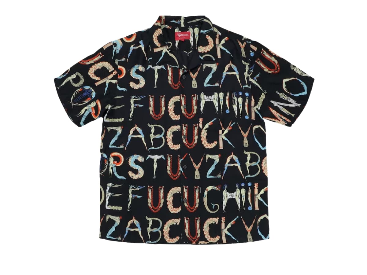 Supreme Alphabet Silk Shirt Black