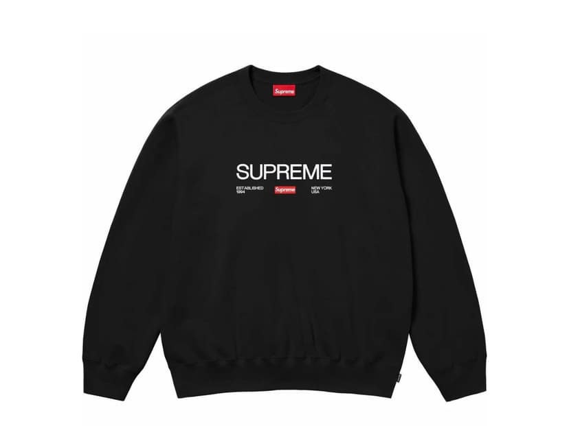 Supreme Supreme Established Crewneck Black (SS24)