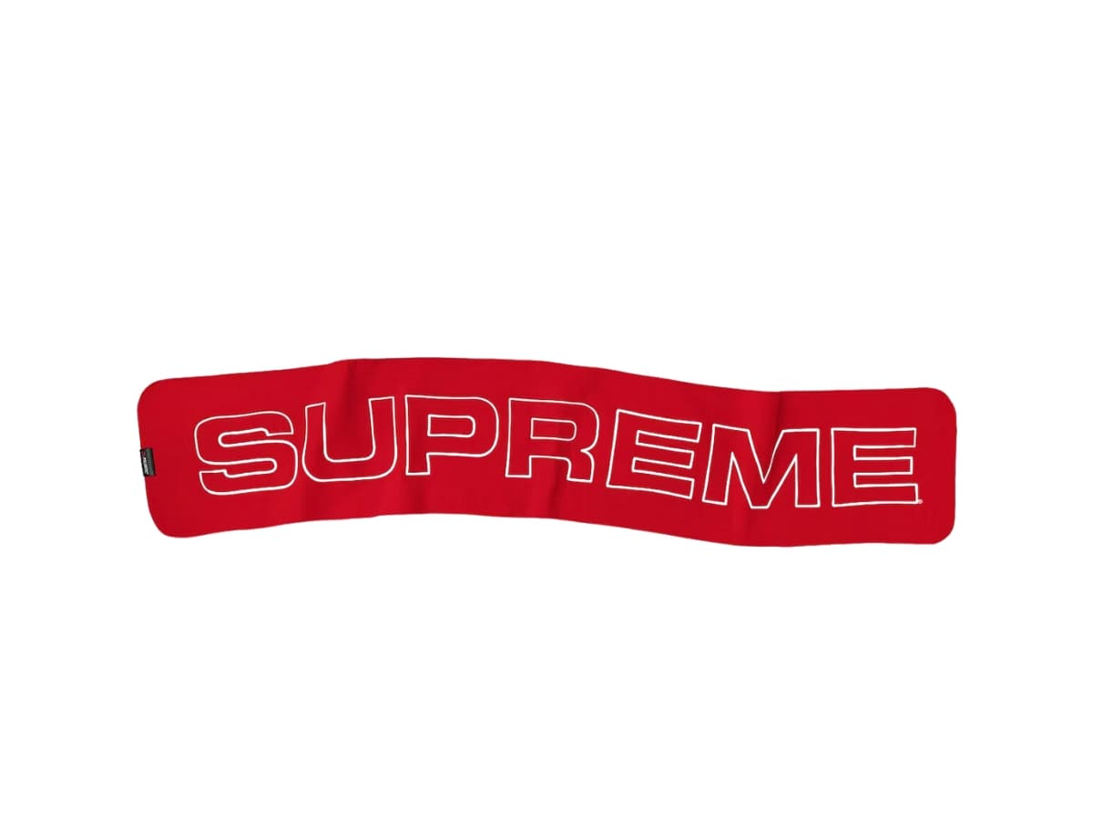 Supreme Polartec Logo Scarf Red