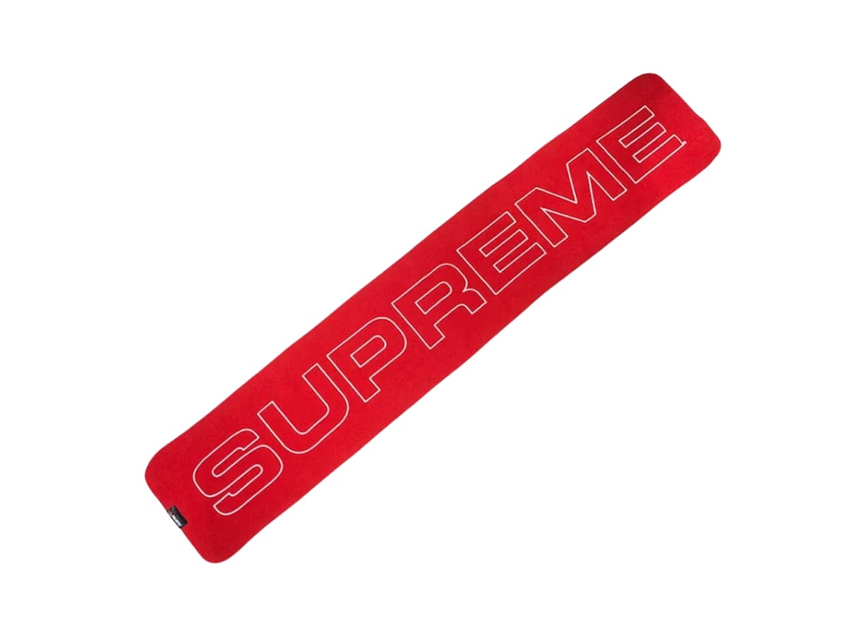 Supreme Polartec Logo Scarf Red