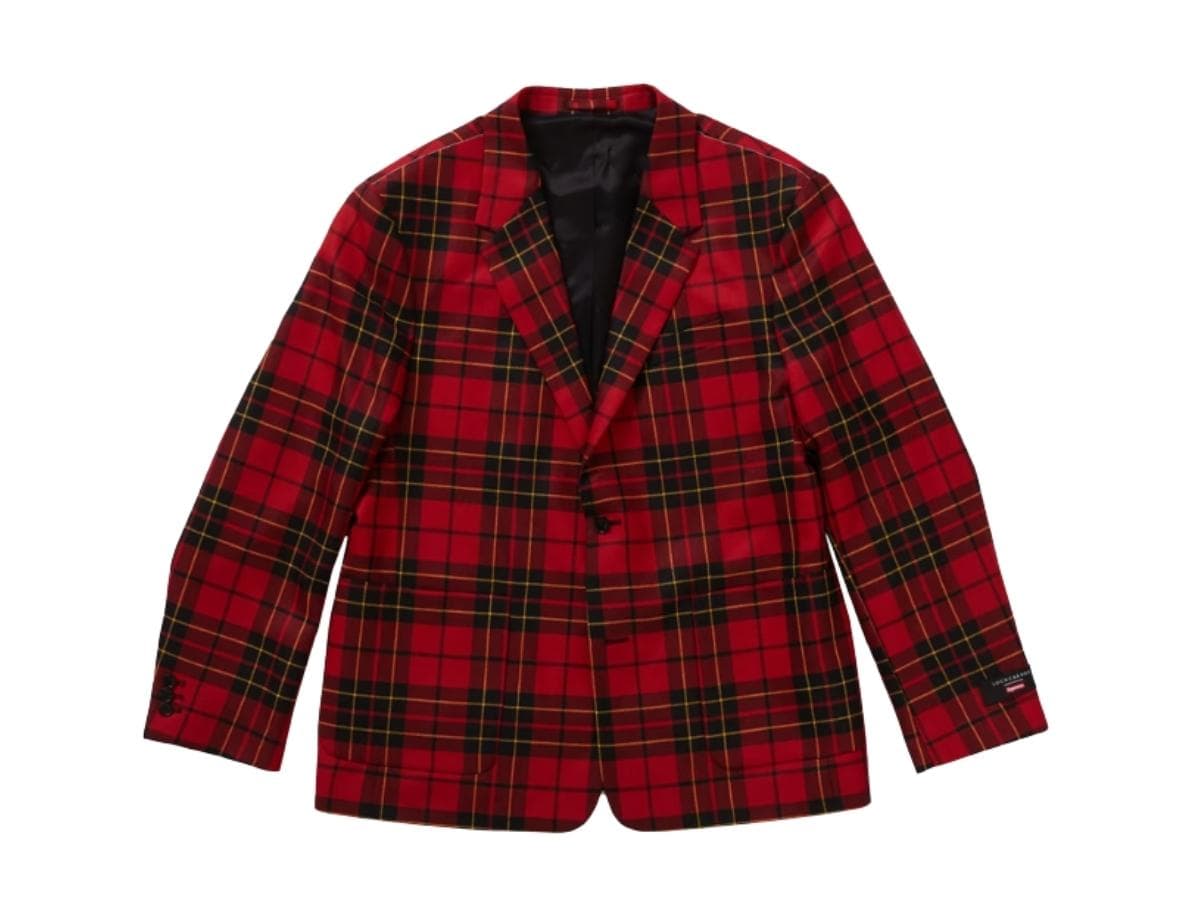 Supreme Tartan Wool Suit Red