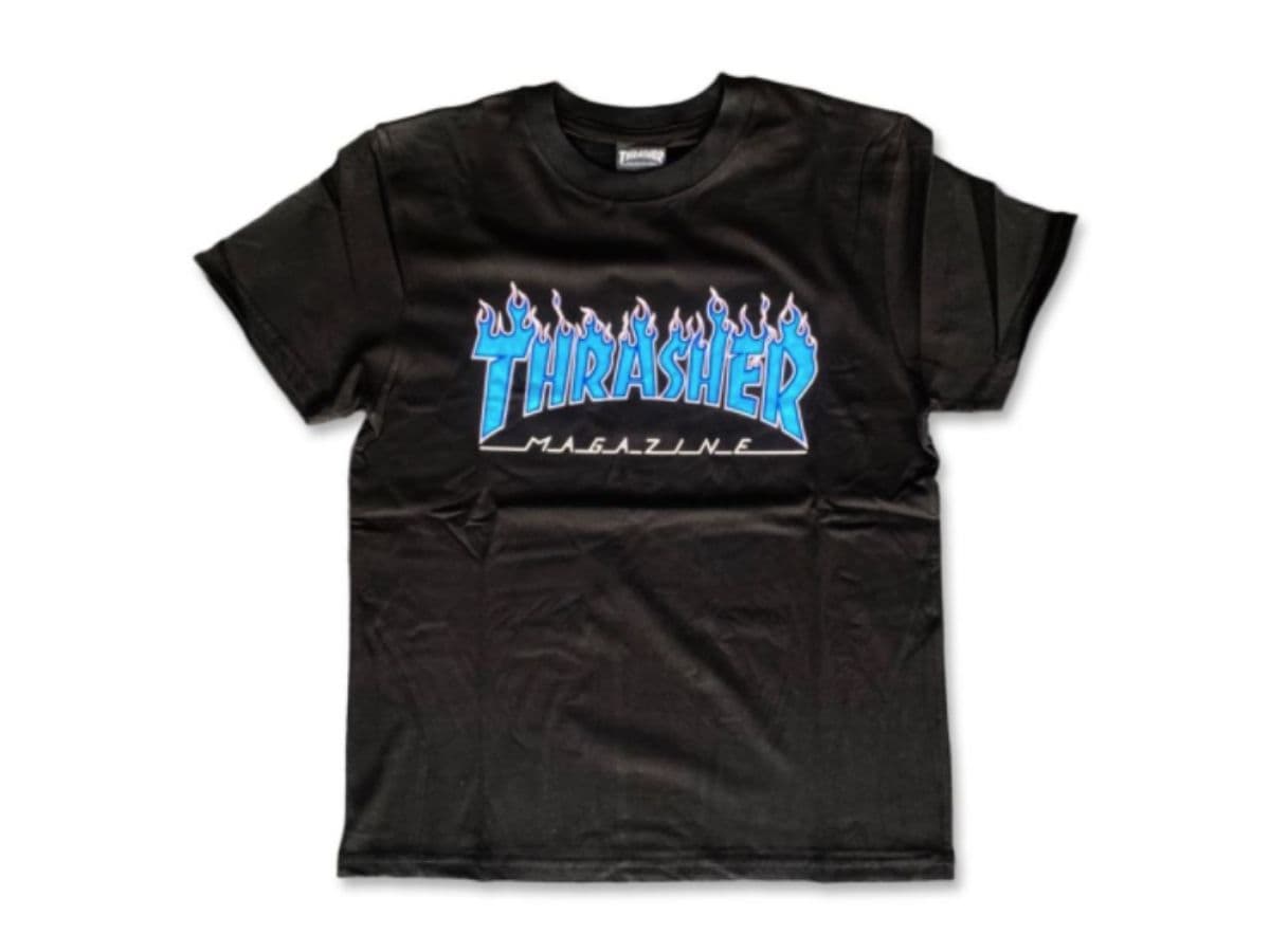 THRASHER OUTLINE FLAME Tee Black