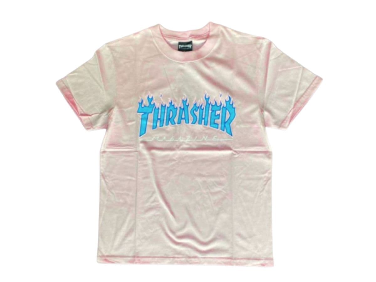 THRASHER OUTLINE FLAME Tee Pink