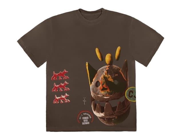 Travis Scott Travis Scott Cactus Jack Never Backward T-Shirt Brown - view 1