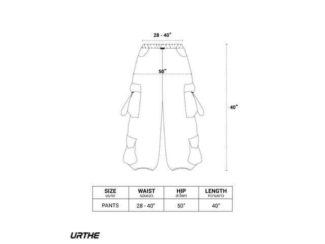 URTHE URTHE 4P CARGO Pants Black - view 3