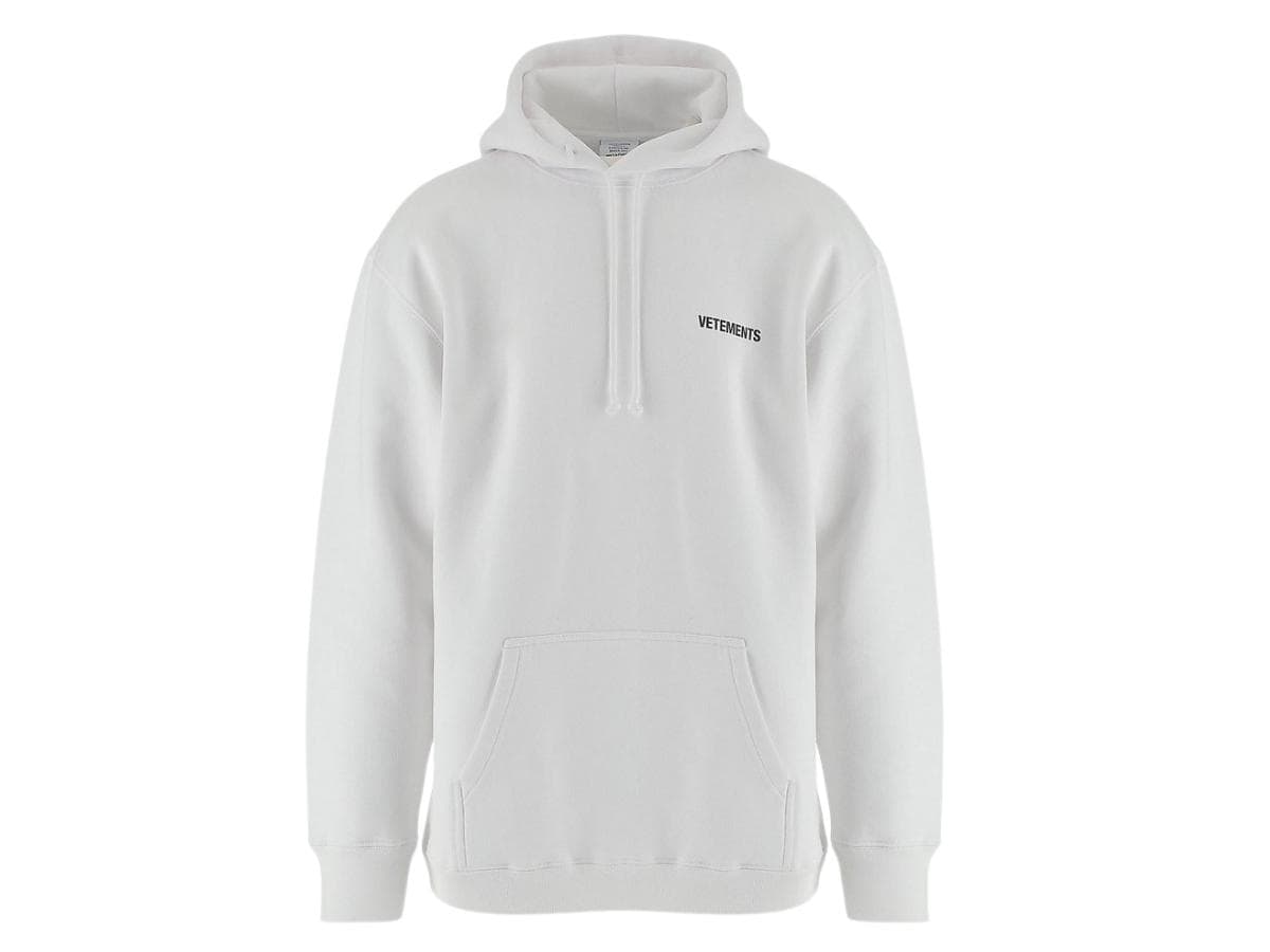 Vetements White Cotton Unisex Hoodie