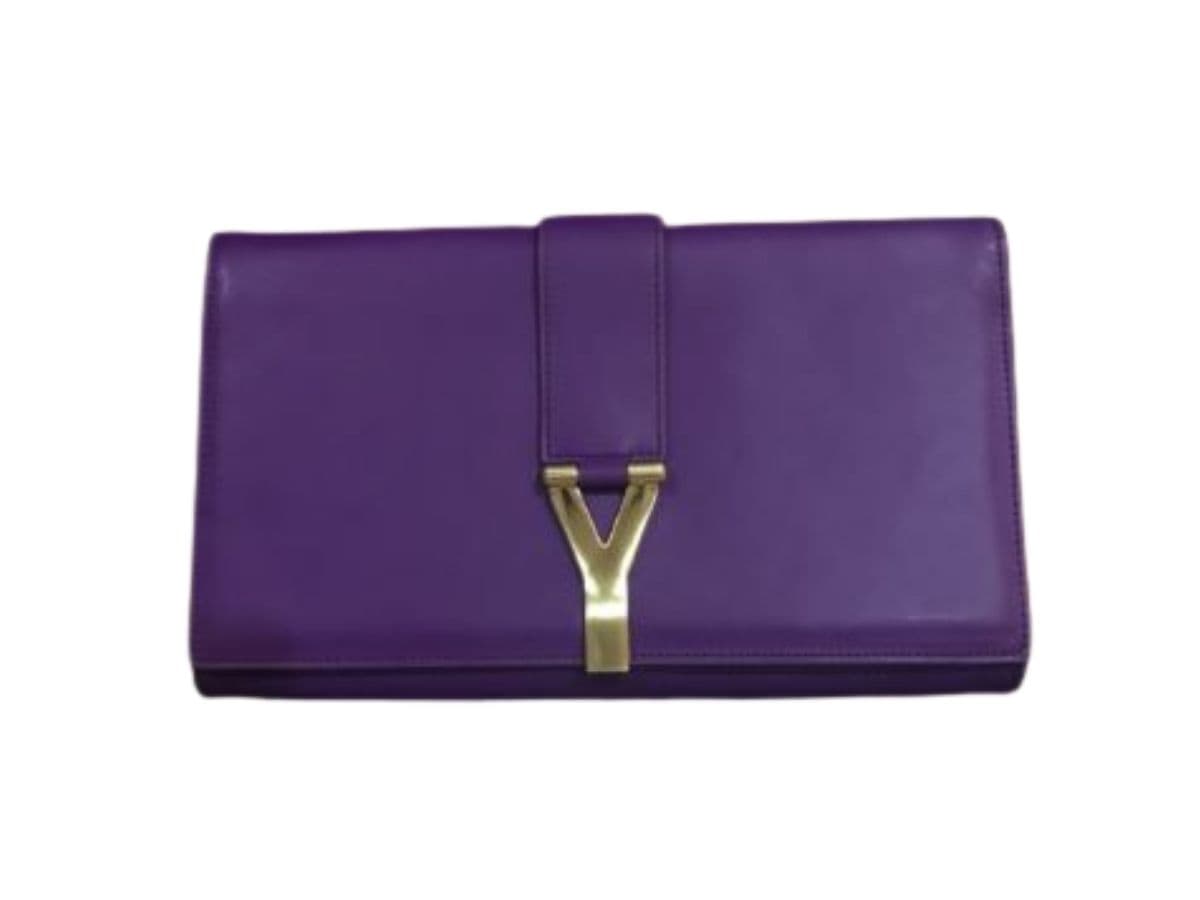 YSL Purple Y Clutch GHW