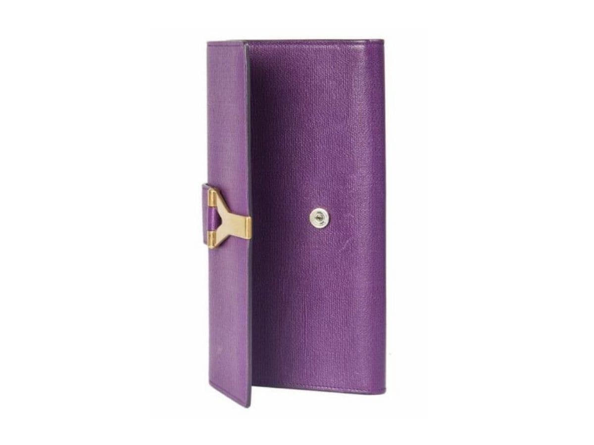 YSL Purple Y Clutch GHW